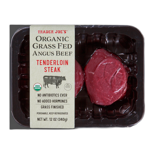 Trader Joe's | Organic Grass Fed Tenderloin Steak - 12 oz