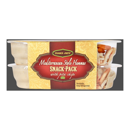 Trader Joe's | Mediterranean Hummus Snack Pack with Pita Chips 8 oz