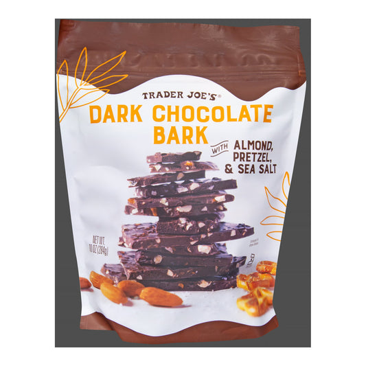 Trader Joe's | Dark Chocolate Bark with Almond, Pretzel & Sea Salt - 10 oz