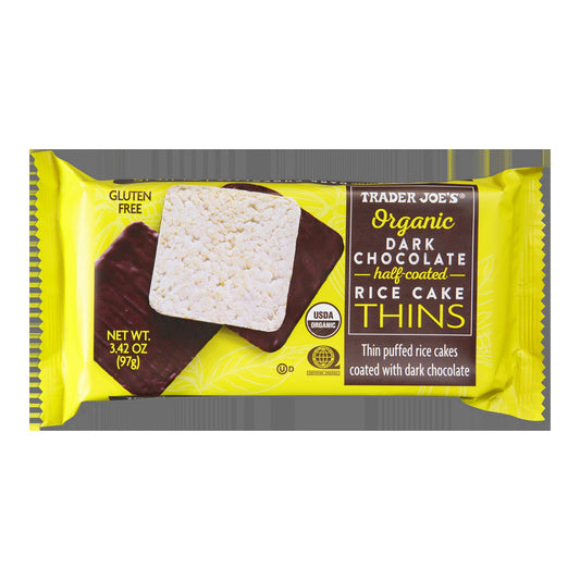 Trader Joe's | Organic Dark Chocolate Half-Coated Rice Cake Thins - 3.42 oz