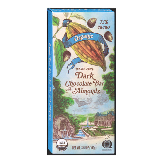 Trader Joe's | Organic Dark Chocolate Bar with Almonds - 3.51 oz