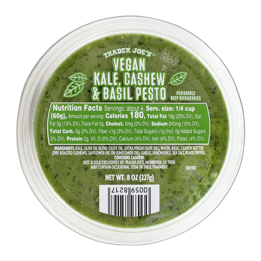 Trader Joe's | Vegan Kale, Cashew & Basil Pesto - 8 oz