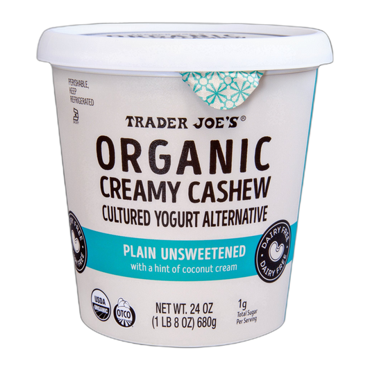Trader Joe's | Organic Creamy Cashew Cultured Yogurt Alternative, Plain Unsweetened 24 oz