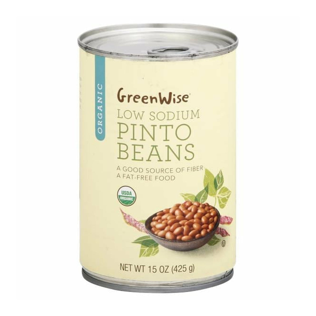 Publix | GreenWise Pinto Beans, Low Sodium, Organic 15.5 oz