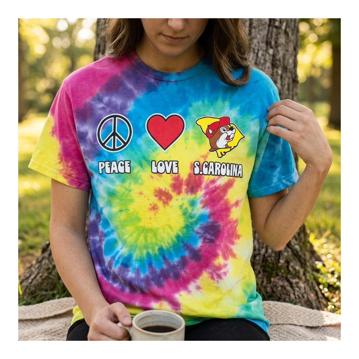 Buc-ee's | Peace Love South Carolina Tie Dye Shirt – Small