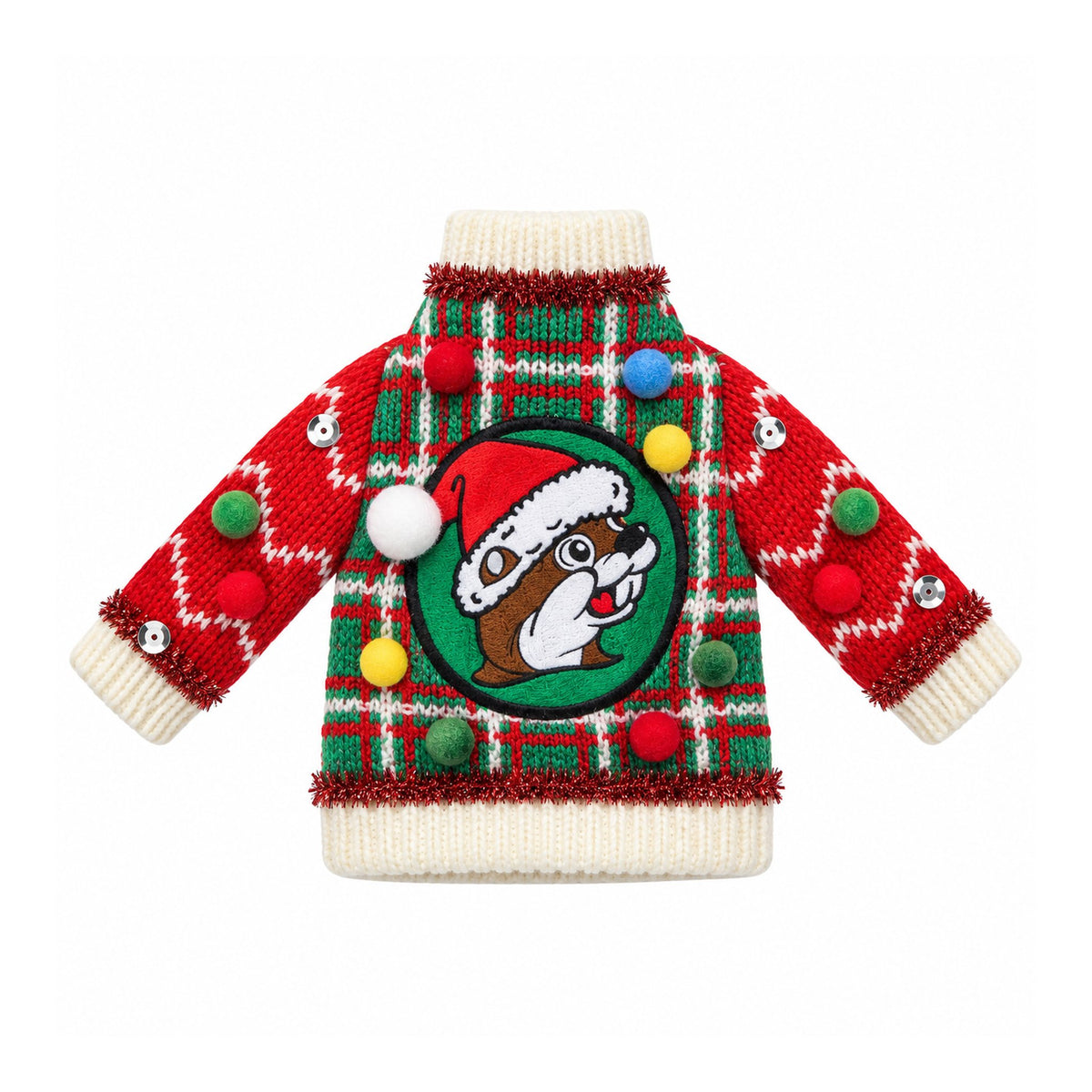Buc-ee's | Plaid Ugly Wine Bottle Sweater