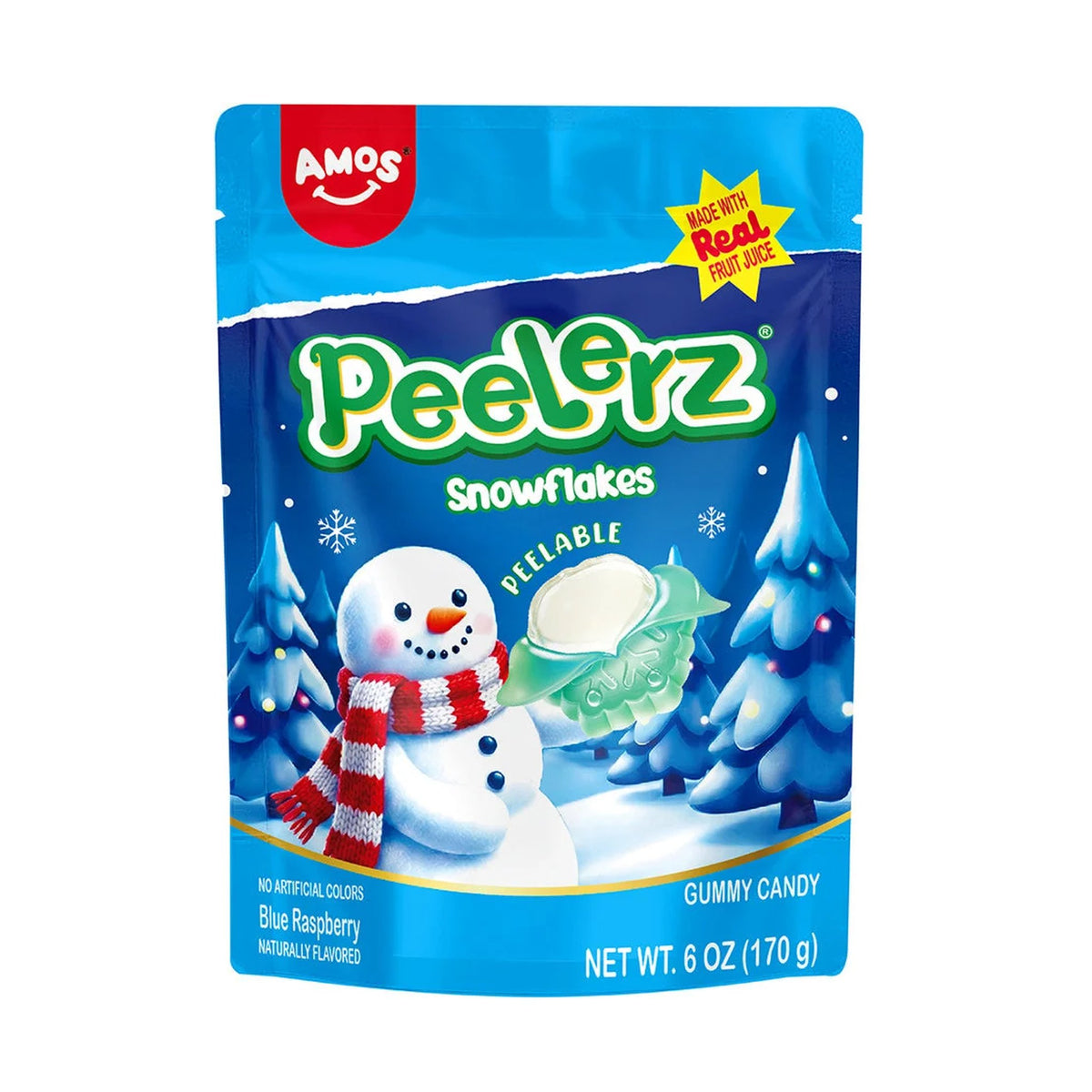 World Market | Amos Peelerz Blue Raspberry Snowflake Gummy Candy