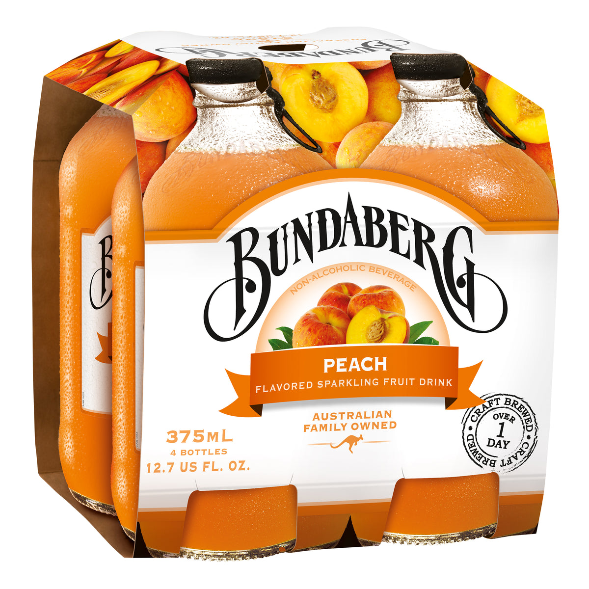 Bundaberg Peach Sparkling Beverage 4 Pack
