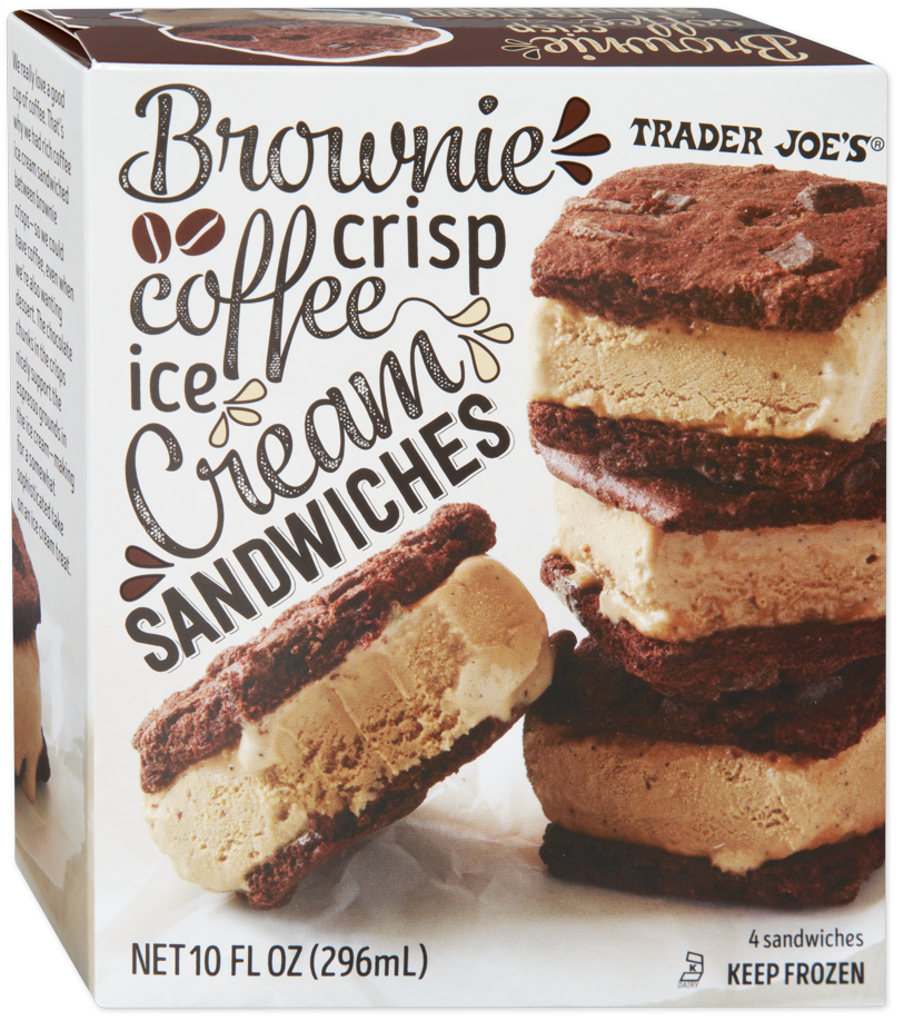 Brownie Crisp Coffee Ice Cream Sandwiches