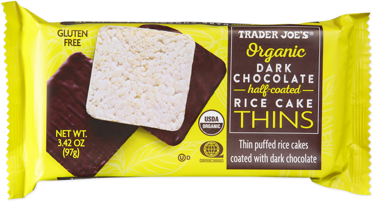 Organic Dark Chocolate Half-Coated Rice Cake Thins
