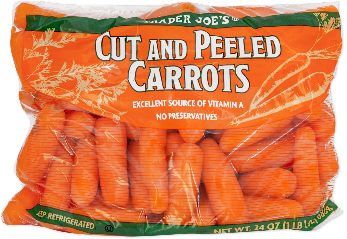 Cut and Peeled Carrots