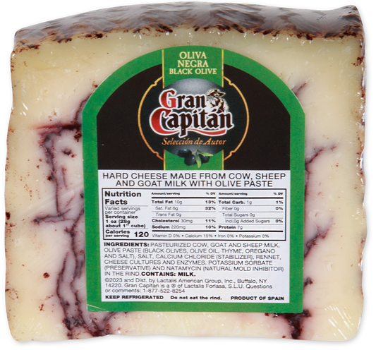 Gran Capitan Hard Cheese with Black Olive Paste