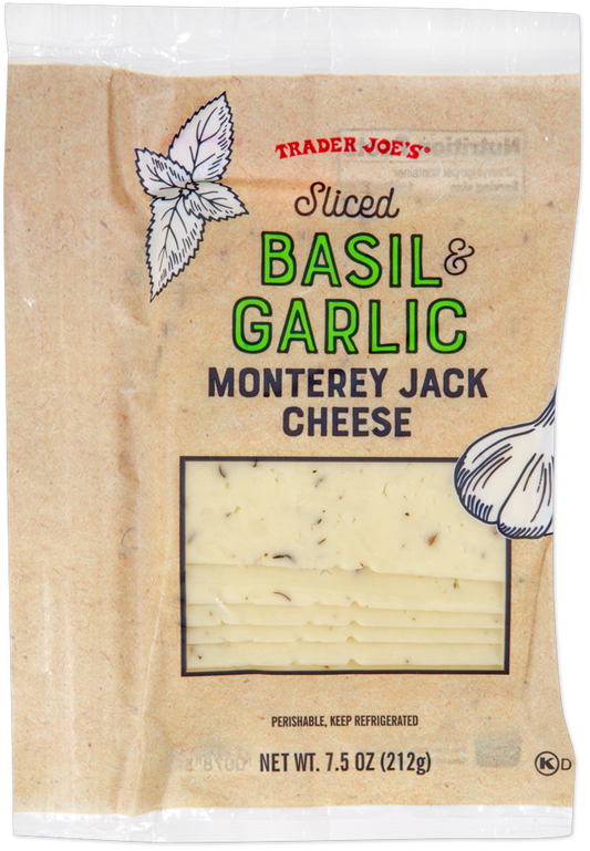 Sliced Basil & Garlic Monterey Jack Cheese