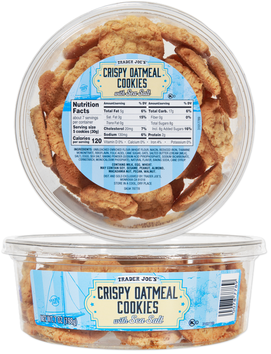 Crispy Oatmeal Cookies with Sea Salt