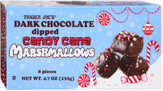Dark Chocolate Dipped Candy Cane Marshmallows