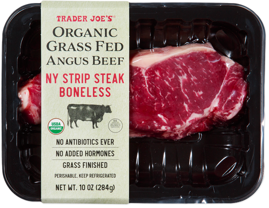 Organic Grass Fed NY Strip Steak Boneless