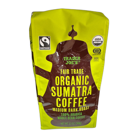 Sumatra Coffee ORGANIC WHOLE BEAN | Trader Joe's