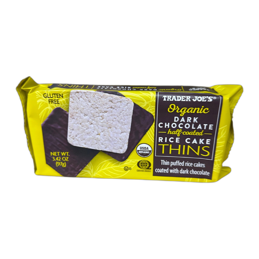 Dark Chocolate Half Coated Rice Cake Thins ORGANIC