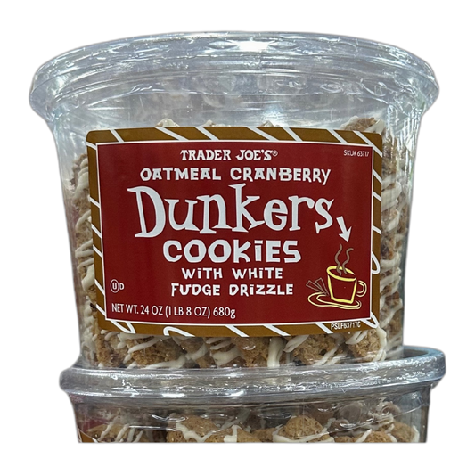 Trader Joe's | Oatmeal Cranberry Dunkers Cookies with White Fudge Drizzle