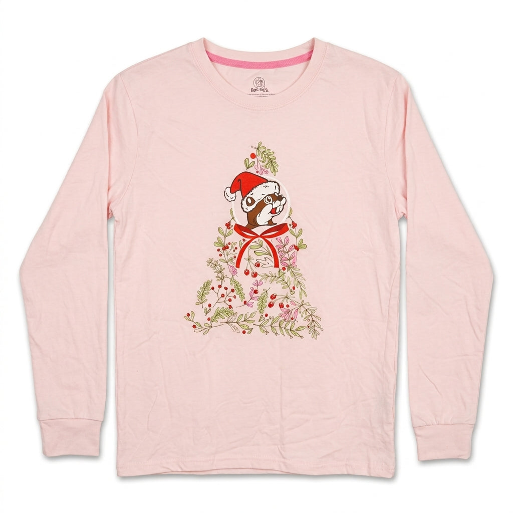 Buc-ee's | Adult Christmas Novelty Pink Long Sleeve Shirt