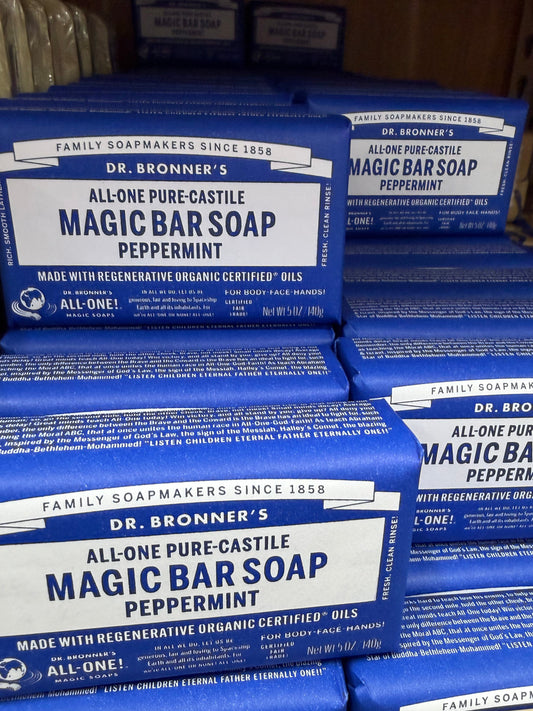 DR. BRONNER'S ALL-ONE PURE-CASTILE MAGIC BAR SOAP PEPPERMINT
