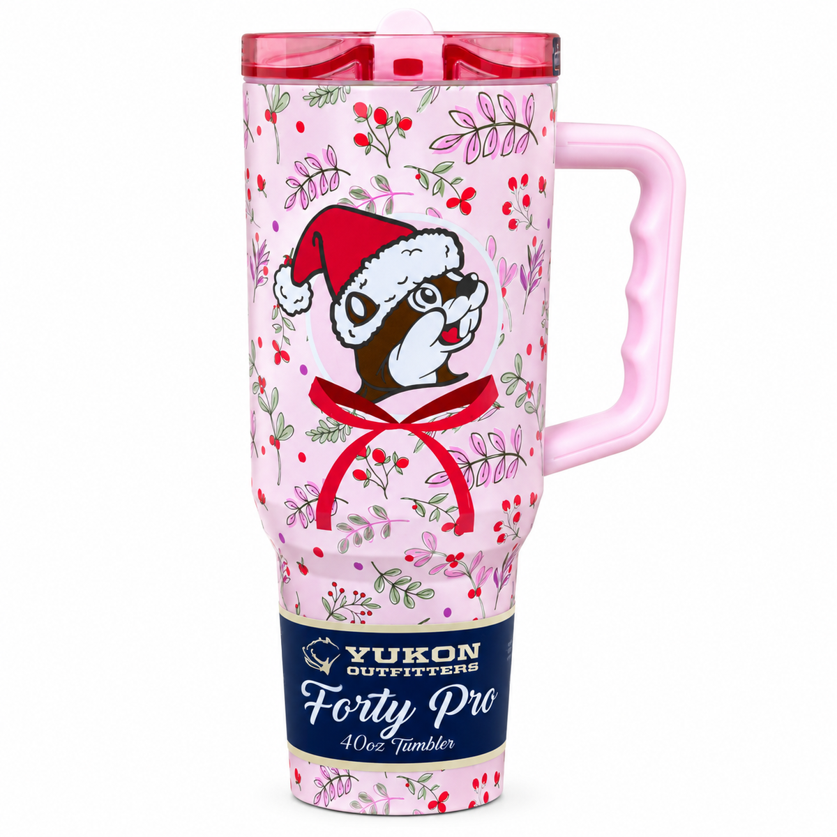Buc-ee's | Christmas 40oz Tumbler - Pink Winterberry