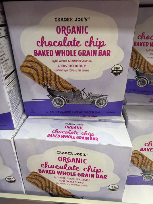 ORGANIC chocolate chip
BAKED WHOLE GRAIN BAR