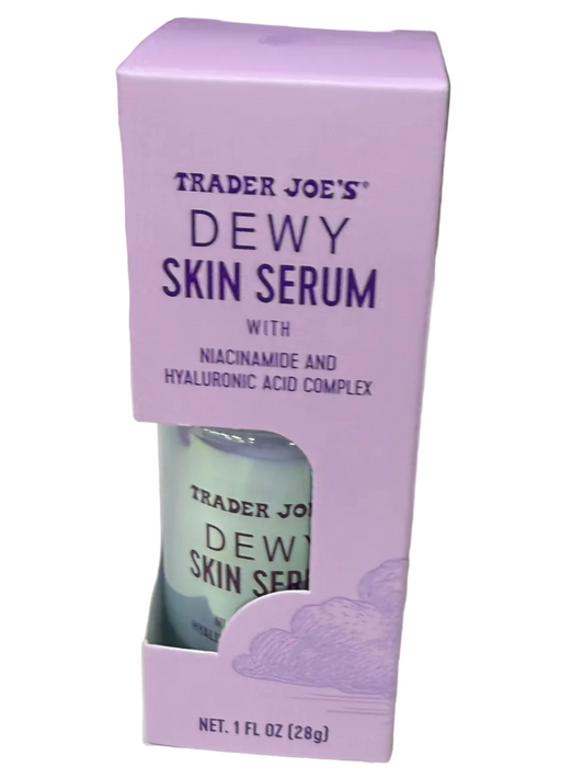 TRADER JOE'S"

DEWY

SKIN SERUM

WITH NACINAMIDE AND

HYALURONIC ACID COMPLEX