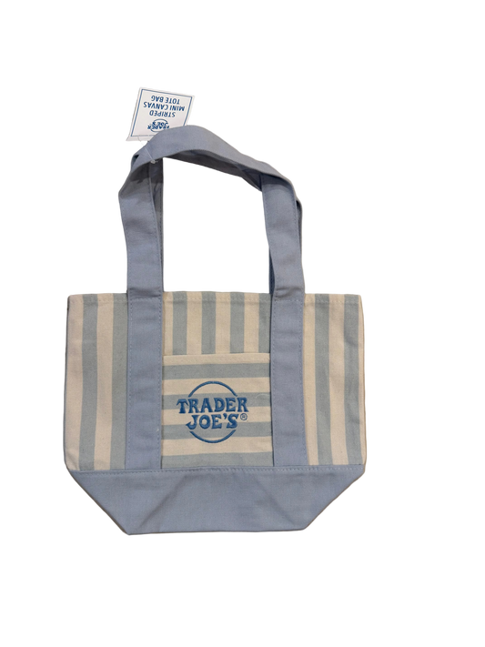 Trader Joe's Mini striped canvas tote (light blue)