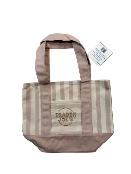 Trader Joe's striped Mini canvas tote (Tan)