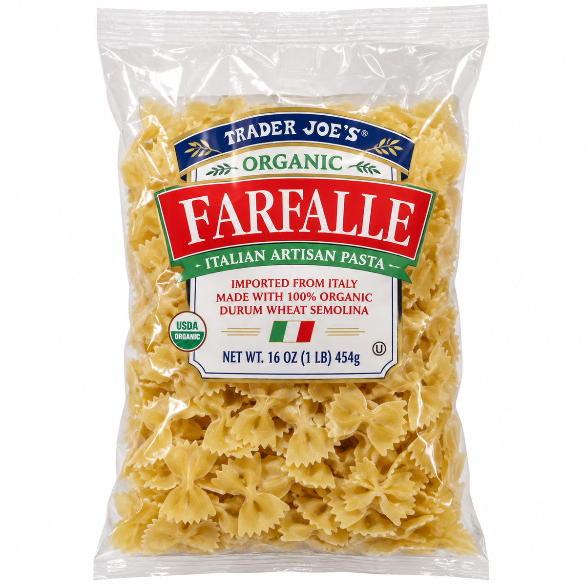 Trader Joe’s Organic Farfalle Italian Artisan Pasta
