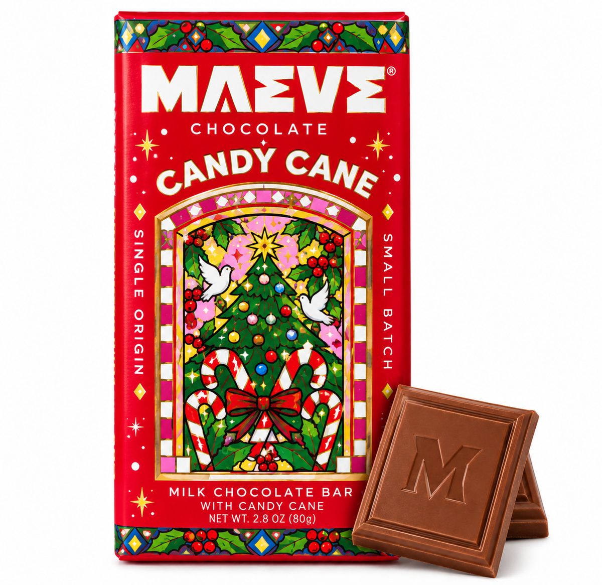 Maeve Candy Cane Milk Chocolate Bar – 2.8 oz