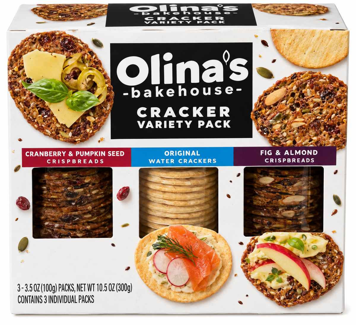 Olina’s Bakehouse Cracker Variety Pack – 10.5 oz (300 g)