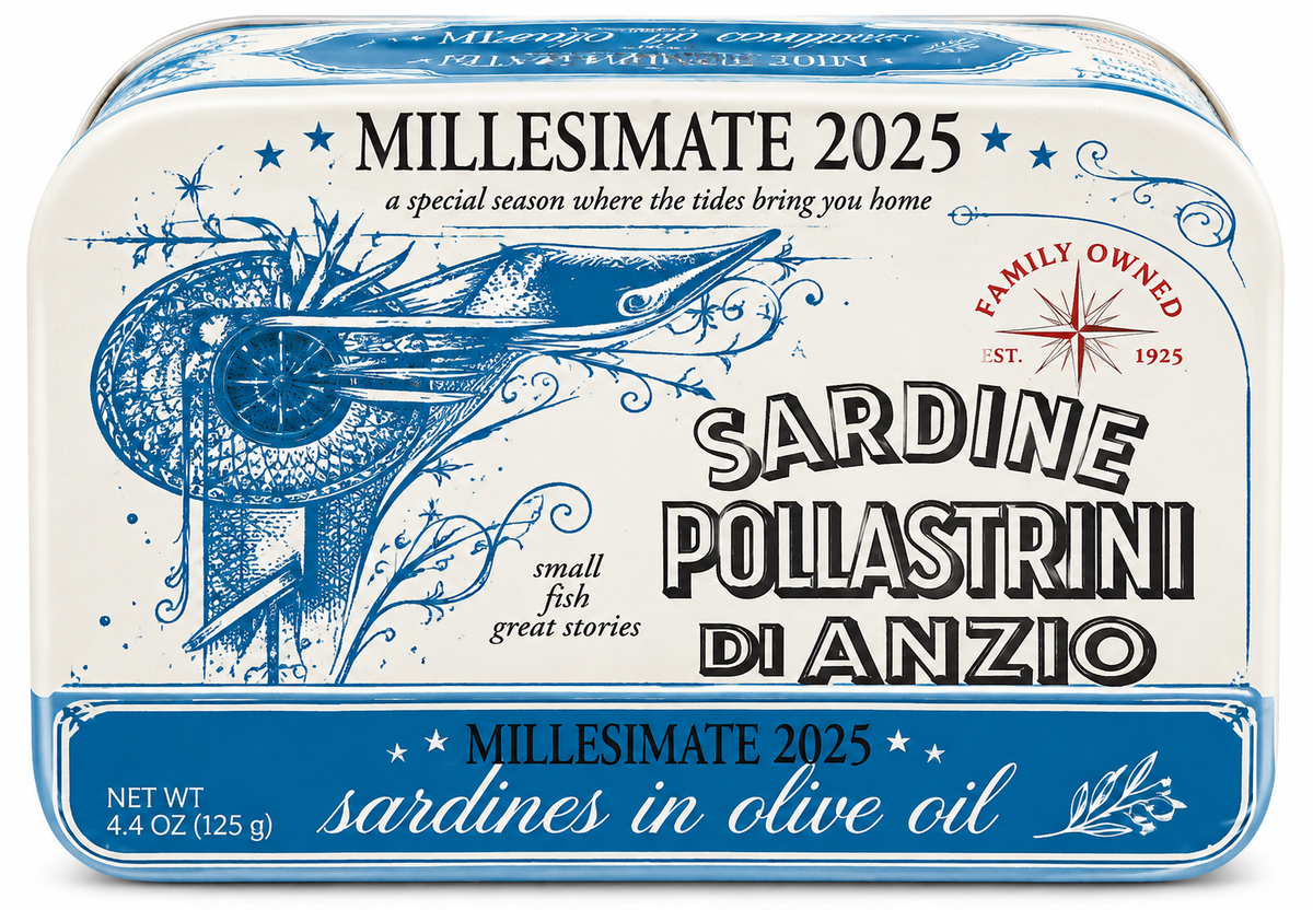 Pollastrini di Anzio Millesimate Sardines in Olive Oil – 4.4 oz (125 g)