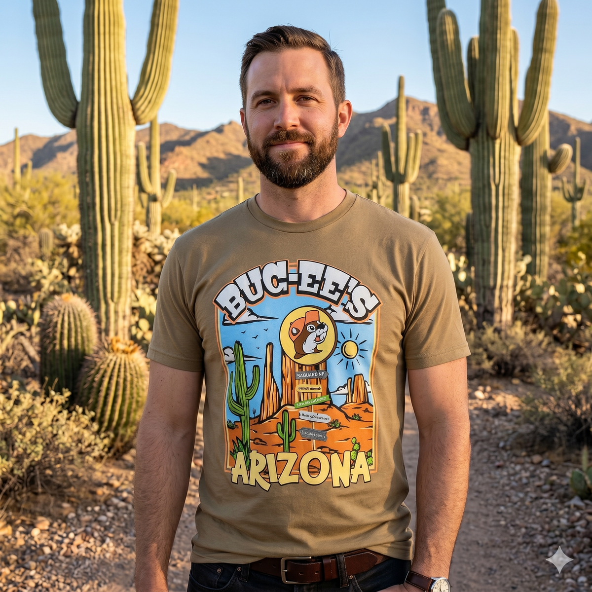 Buc-ee's | Arizona Brown Desert Cactus Tee – Small