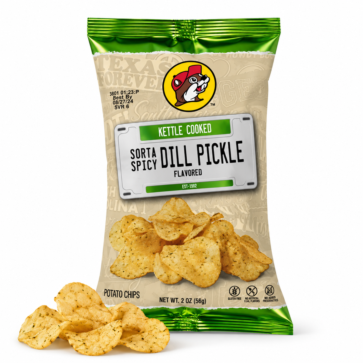 Buc-ee's | Dill Pickle Kettle Cooked Potato Chips