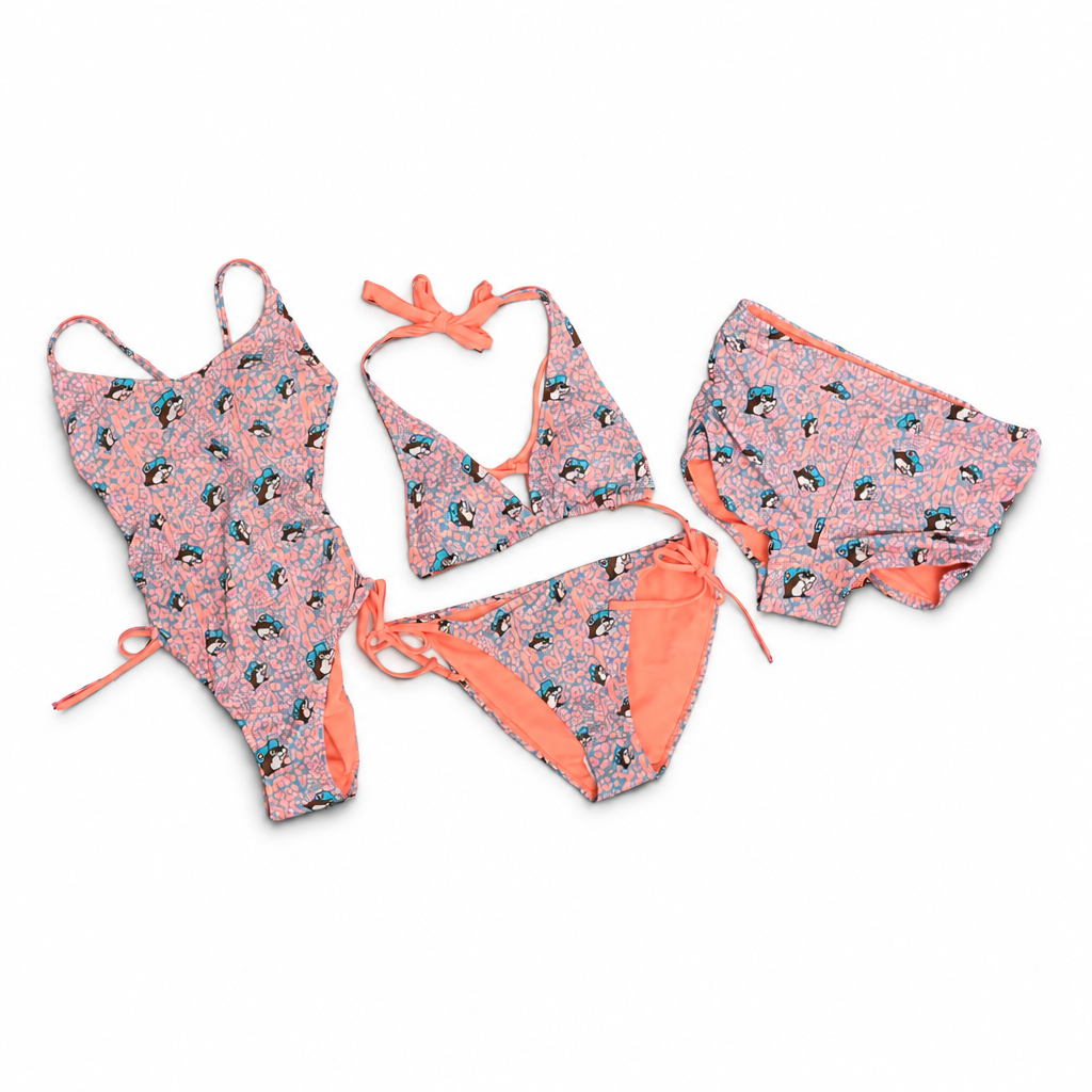 Buc-ee's | Women's Pink/Blue Leopard Swim Suit – XS