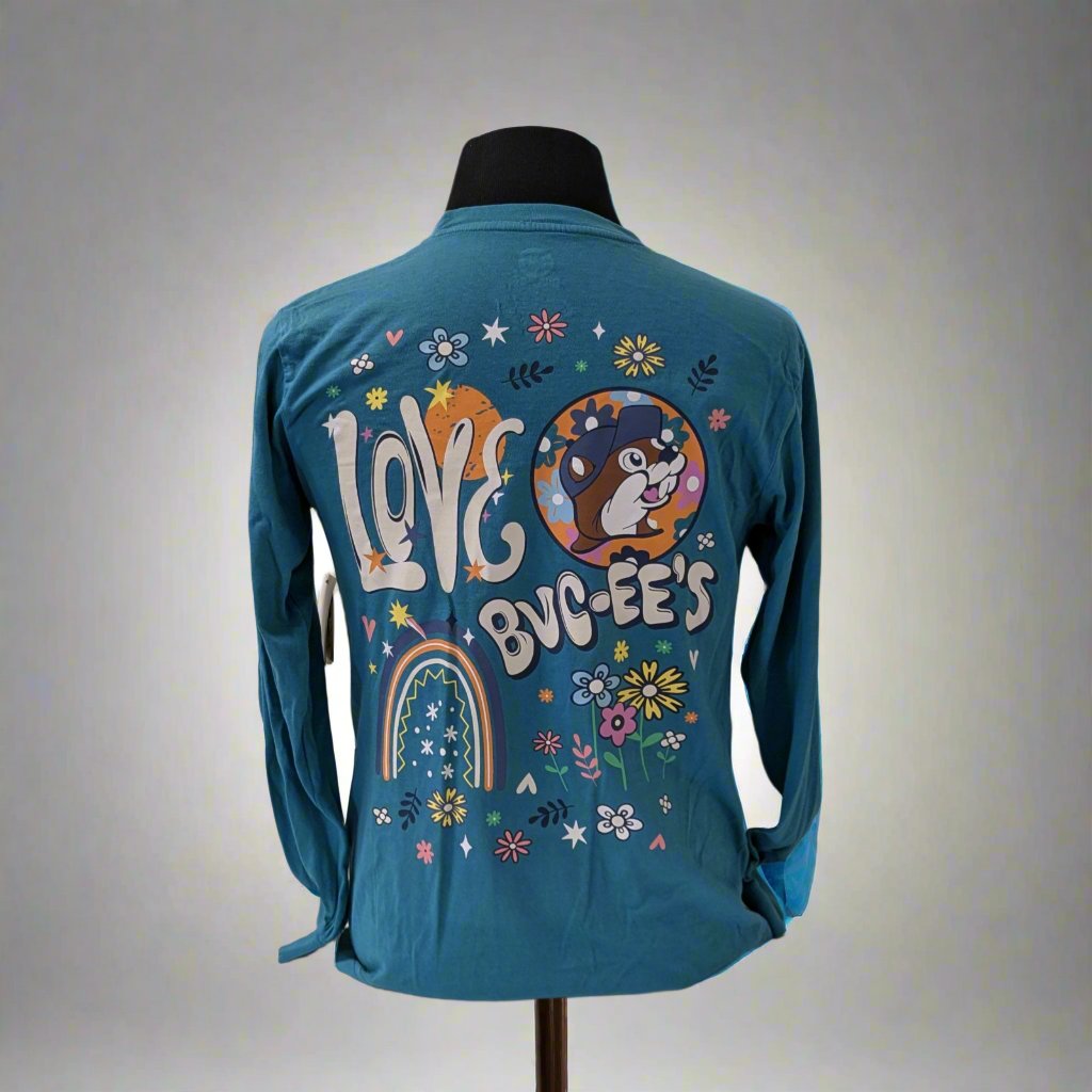 Buc-ee's | "Love Buc-ee's" Long Sleeve Teal T-Shirt