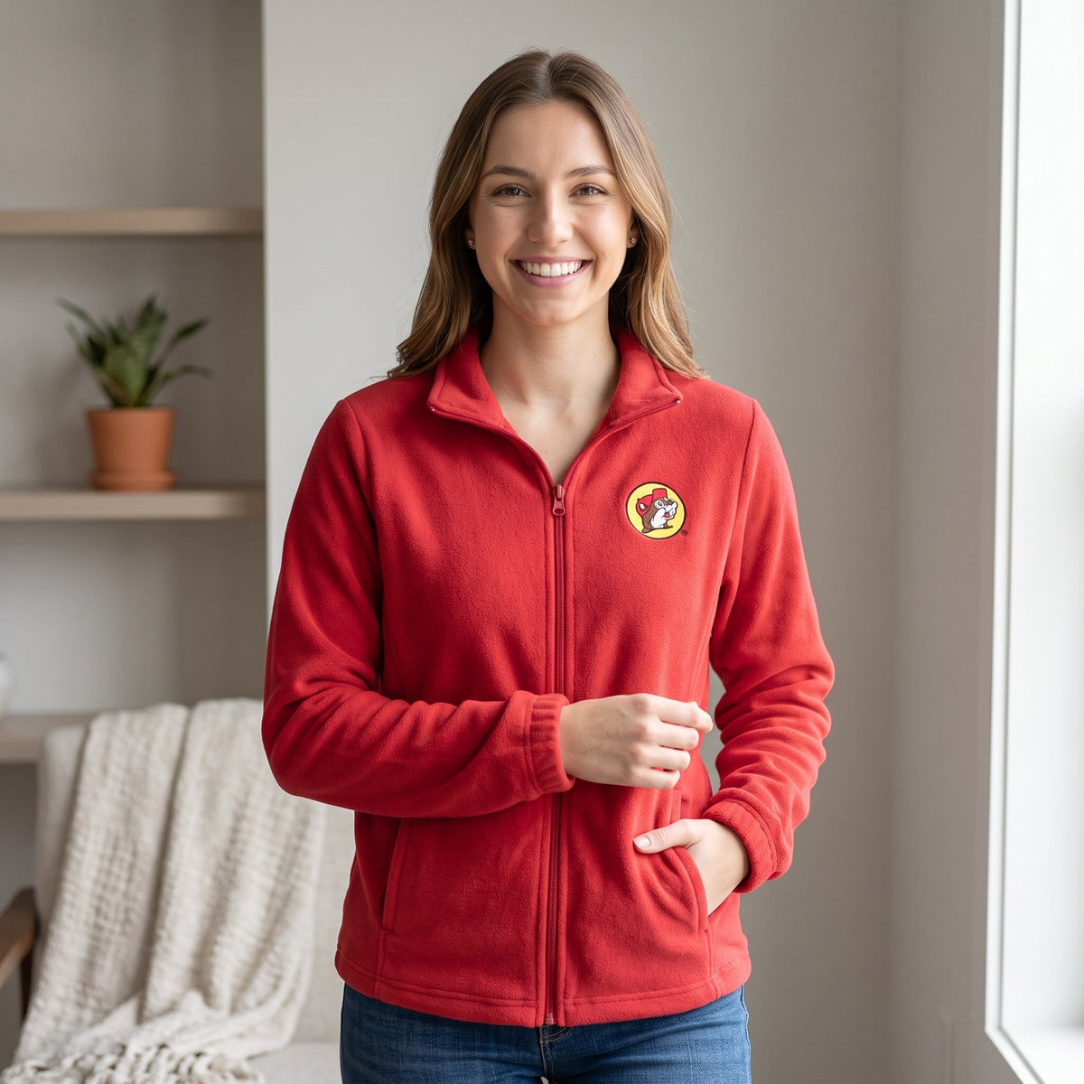 Buc-ee's | Classic Red Fleece Jacket – Small