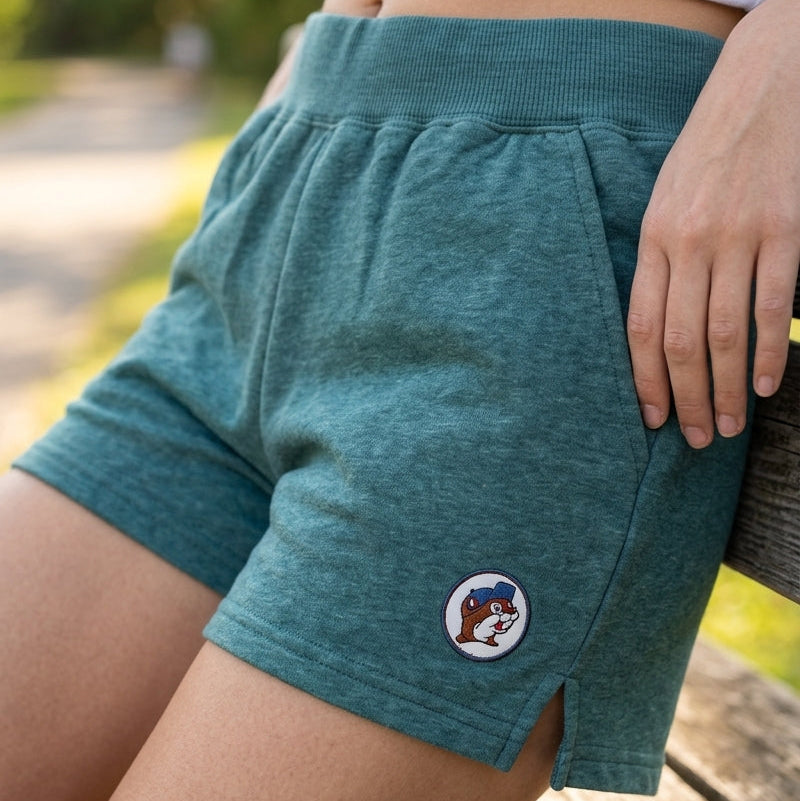 Buc-ee's | Teal High Waist Fleece Shorts – Small