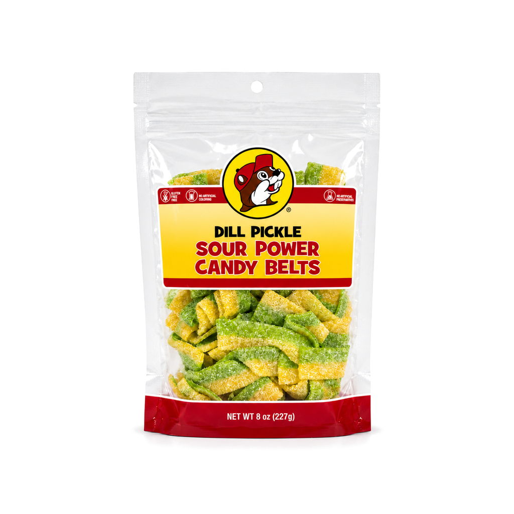 Buc-ee's Dill Pickle Sour Power Candy Belts