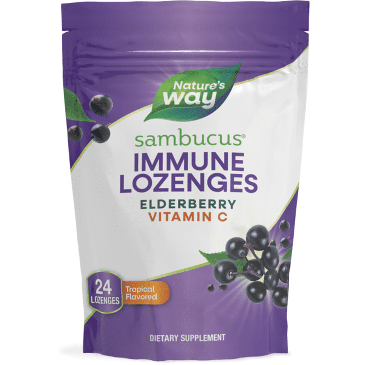 Sprouts | Nature's Way Wild Cherry Sambucus Elderberry Vitamin C Lozenges 24 ct