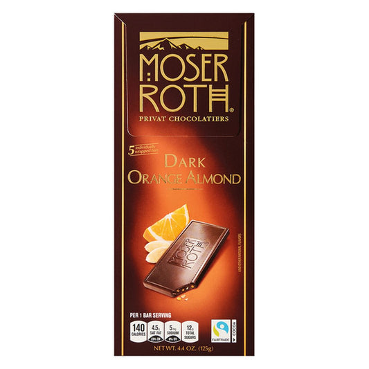 Aldi | Moser Roth Orange & Almond Dark Chocolate Bar - 4.4 oz