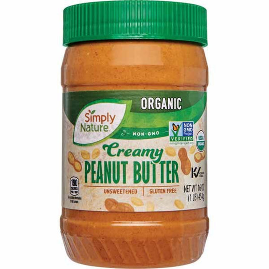 Aldi | Simply Nature Organic Unsweetened Creamy Peanut Butter - 16 oz