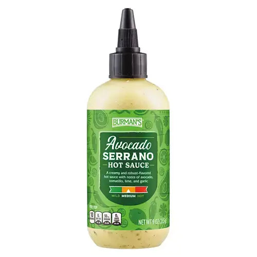 Aldi | Burman's Avocado Serrano Hot Sauce - 9 fl oz