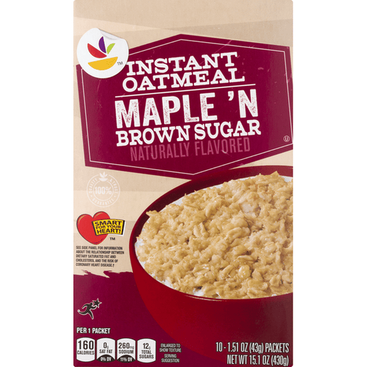 Aldi | Millville Maple & Brown Sugar Instant Oatmeal - 10 x 1.51 oz